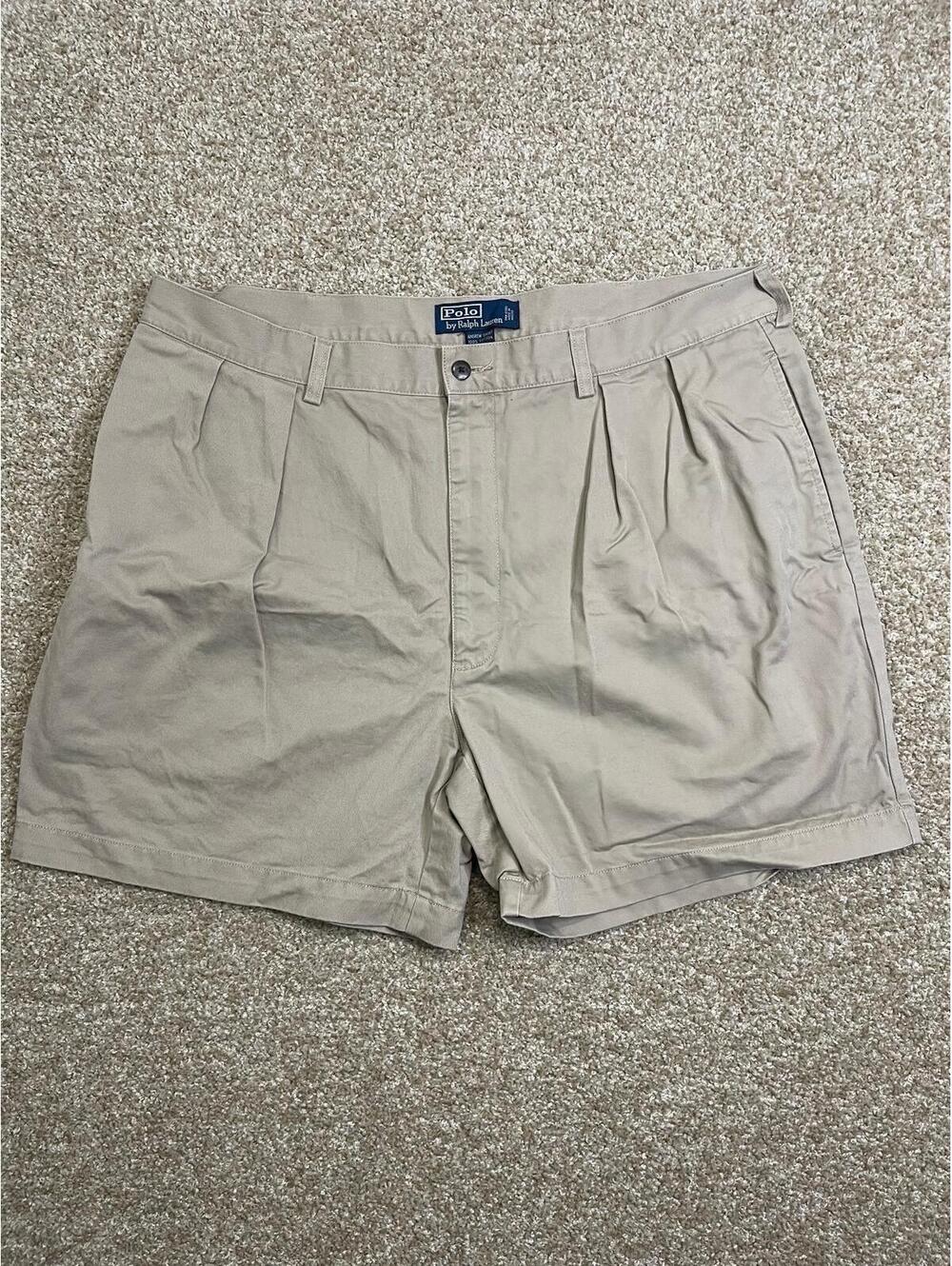 Polo Ralph Lauren Shorts Mens 40 Brown Tan Khaki Chino Tyler Pockets Casual